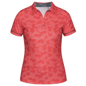 Nivo Sports Sara Short Sleeve Golf Polo Camo Red White  Dot Woman's Large